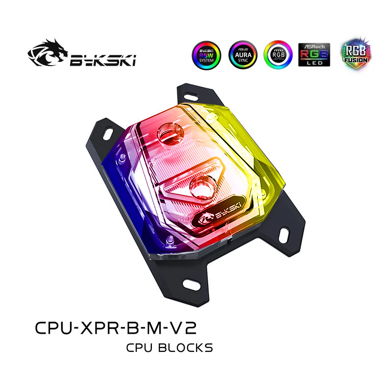 Bykski-bloque de agua para CPU, sistema de refrigeración líquida, Enfriador de CPU, 5V, CPU-XPR-B-I-V2, para INTEL LGA1150 1151 X99 /AMD RYZEN AM4 AM3: AMD 3PIN (A-RGB)