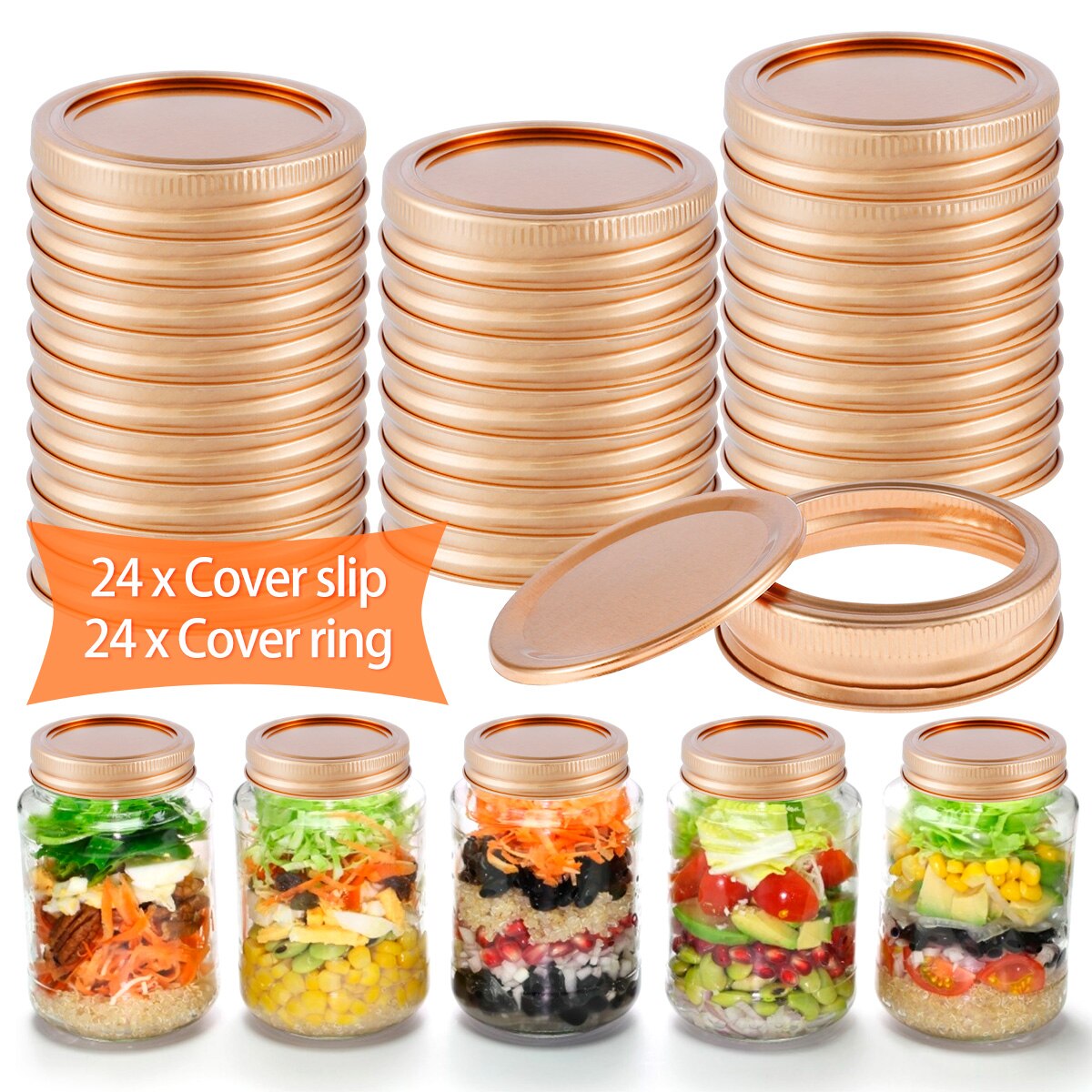24 Set Mason Pot Deksels 70 Mm Inblikken Deksels En Bands Lekvrij Regelmatige Mond Split-Type Seals Deksels Voor inblikken Beitsen Fermenteren