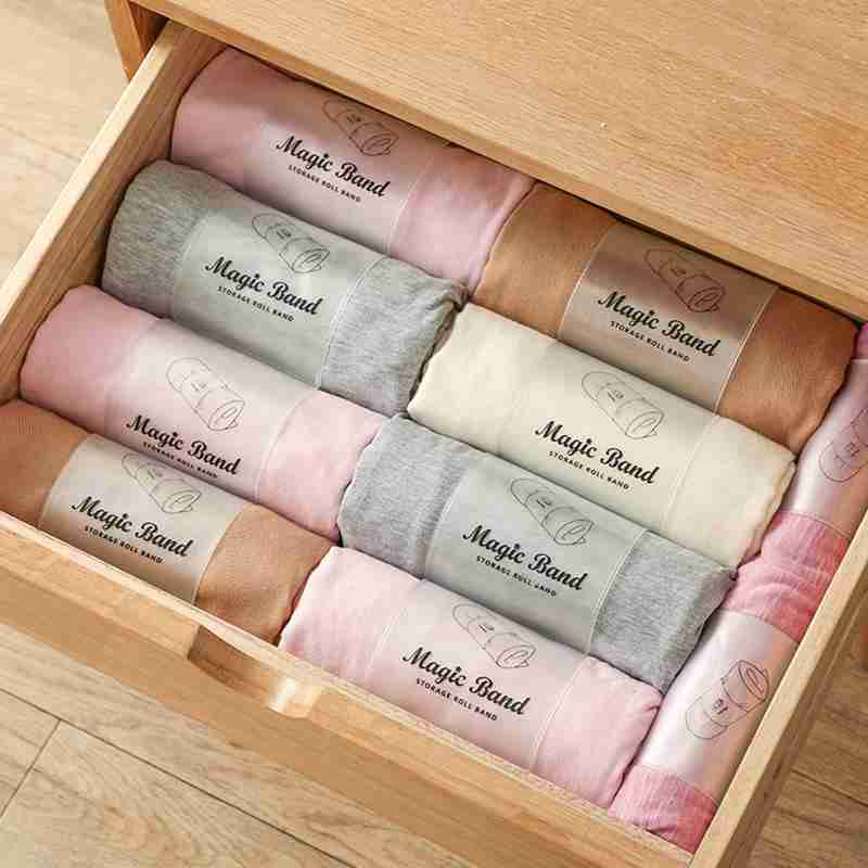 Kledingrol met zelfklevende banden voor het eenvoudig sorteren van broeken, opbergen van kleding en met overhemden, huishoudelijk reizen, kleding  f5 d 6