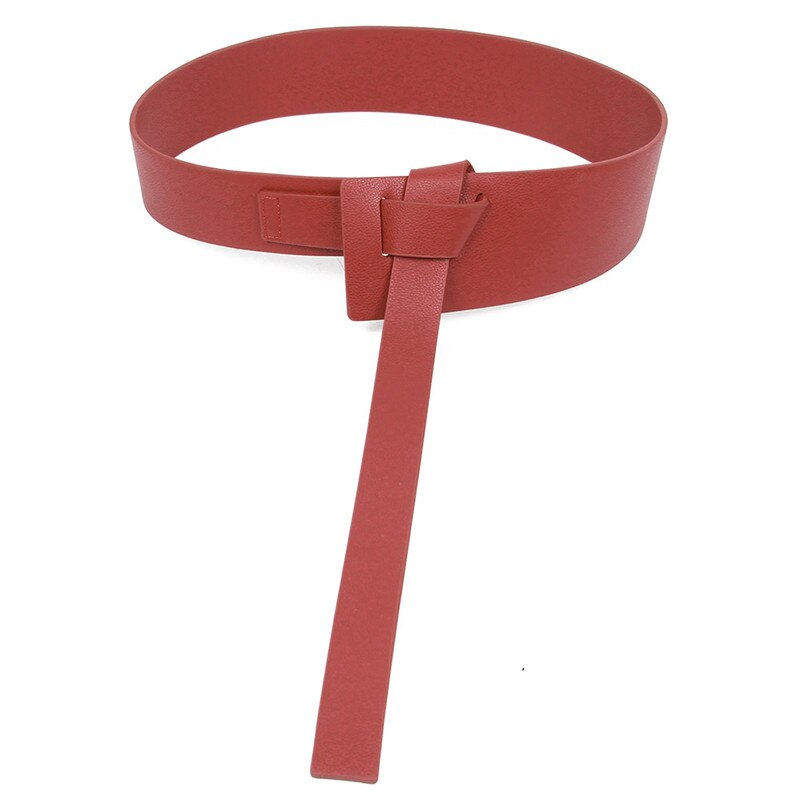 Nuevos diseños de cinturones de nudo para mujer, cinturones ancho y largo, cinturones de cuero de PU suave, fajines de para mujer, decoración DIY, con hebilla de lazo