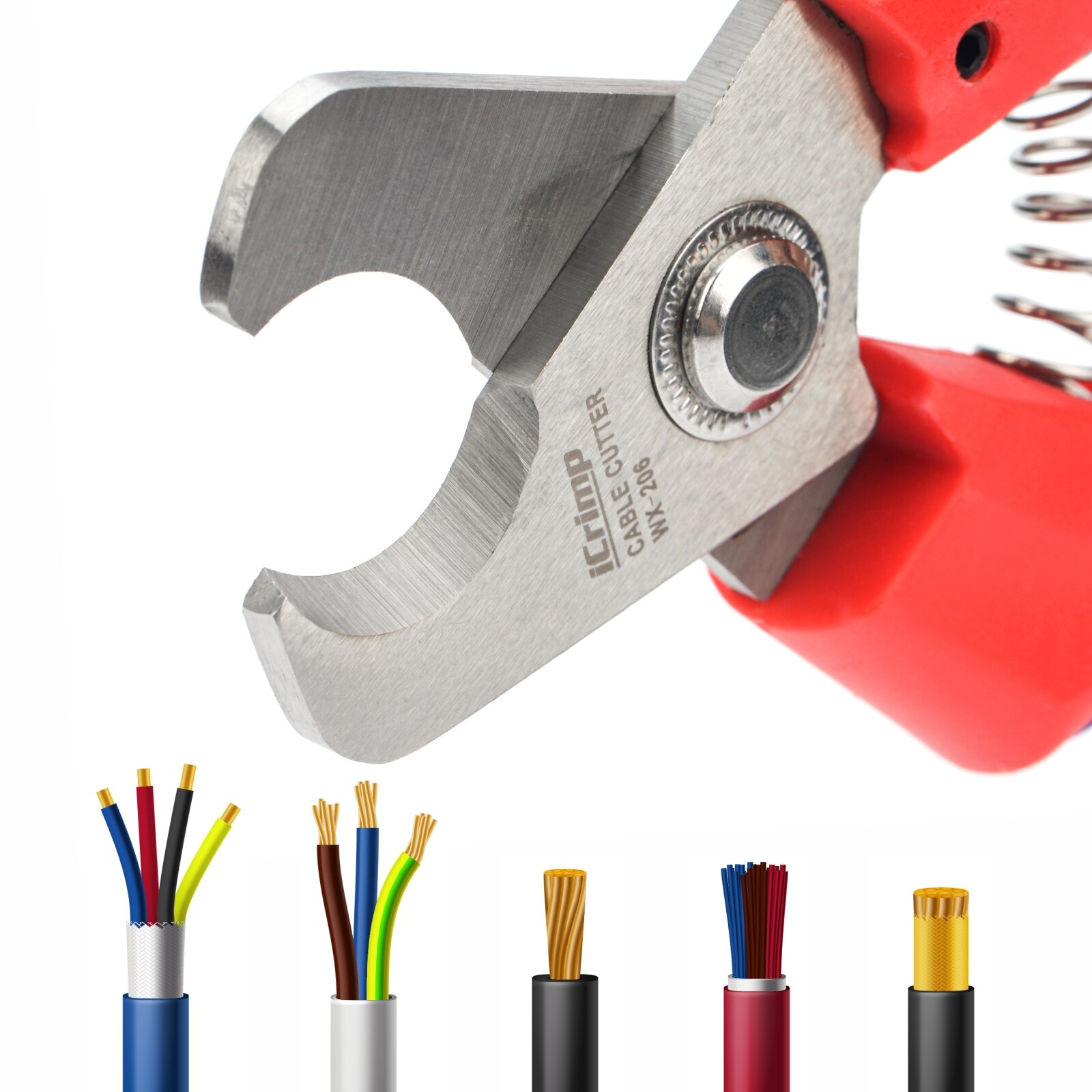 IWISS iCrimp 6,5-Zoll Draht Kabel Cutter, Scher Cutter, Elektronik Cutter für Aluminium, kupfer und Kommunikation Kabel