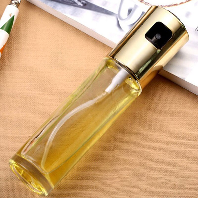 Stainless steel Sprayer Oil Bottle Leak-proof Nozzle Type Oil Can Press Oil Bottle Dispenser Kitchen BBQ Cooking Glass Oil Spray
