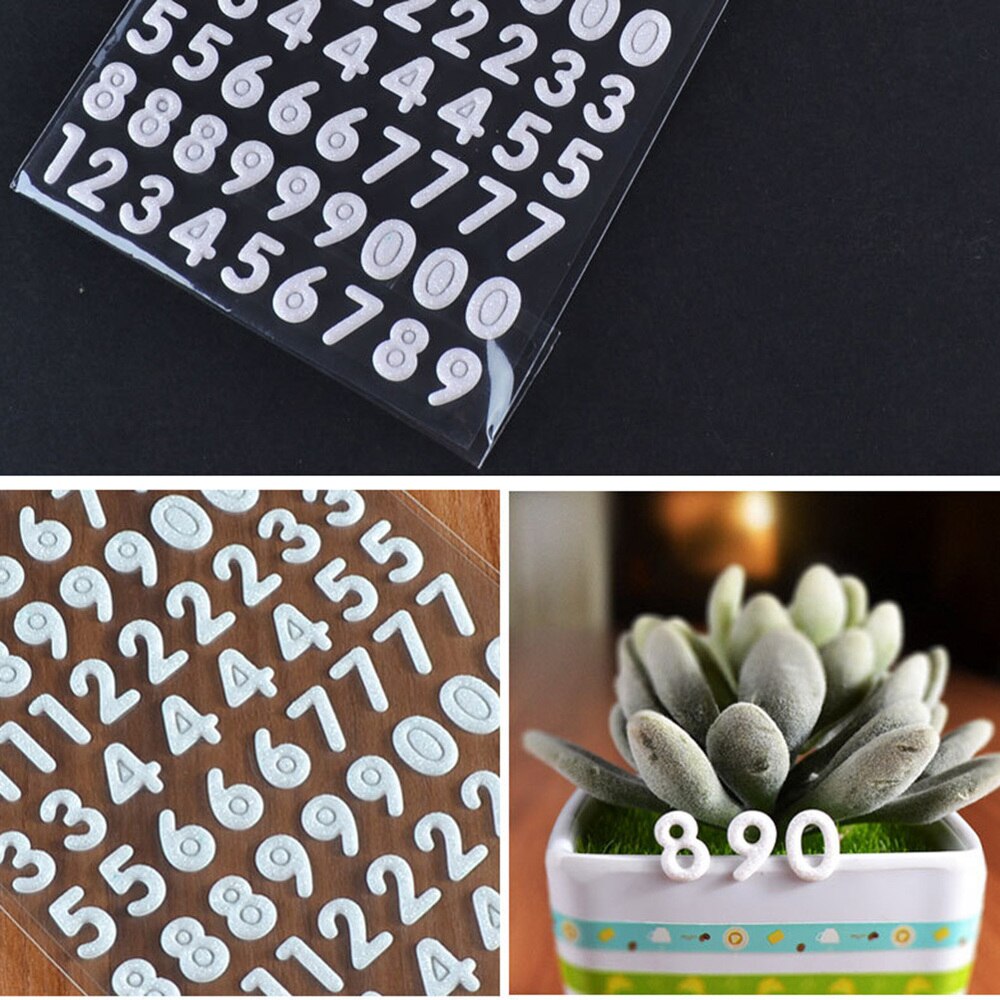 6 Sheets Colorful Letter Glitter Stickers Numbers Alphabet Stickers DIY Stock Stickers (Random Pattern)