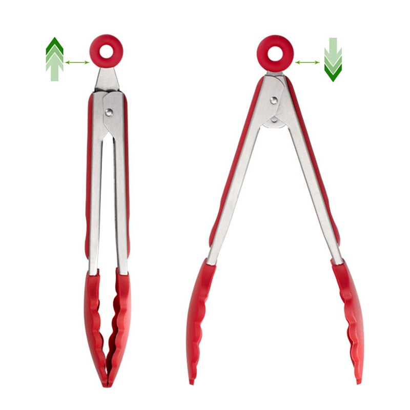 Pinzas de cocina de silicona para barbacoa, tensores para carne y sartén, para cocinar a la parrilla, utensilios de cocina