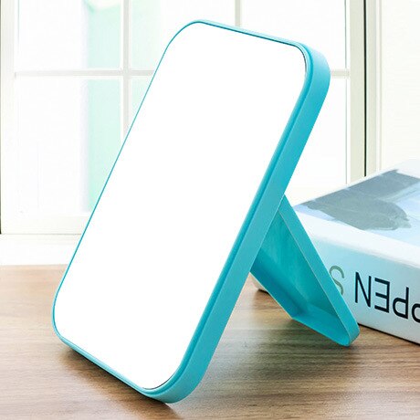 Yksinkertainen suorakulmainen työpöydän hd-työpöydän meikkipeili peili pukeutumispeili taitettava kannettava kosmeettisia peiliä t: Sininen