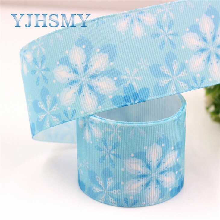 Yjhsmy g -181005-1320,38mm,5 yards vinter snöflinga band termotransfer tryckta grosgrain, plagg gör det själv handgjorda material: G -181005-1325