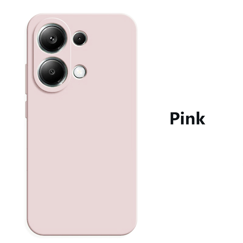 Funda de teléfono Redmi Note 13 Pro, carcasa de silicona líquida cuadrada de lujo para Xiaomi Redmi Note 13, Note 13 Pro, Note 13pro Plus, 5G: silicio / Rosa