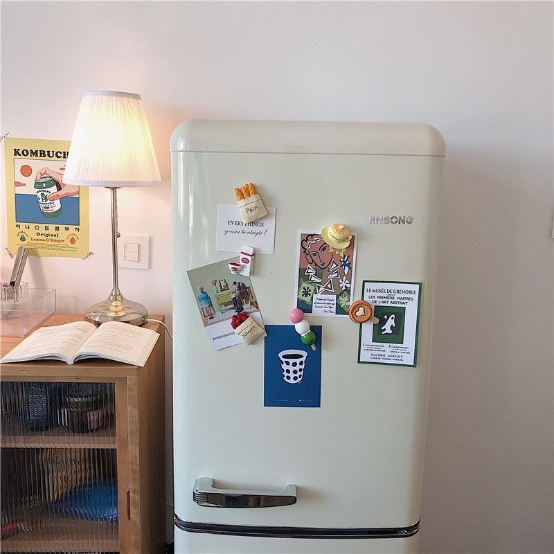 Cartoon Leuke Koelkastmagneet Hars Driedimensionale Creatieve Gesimuleerde Voedsel Brood Magnetische Stickers Home Decor Accessoires