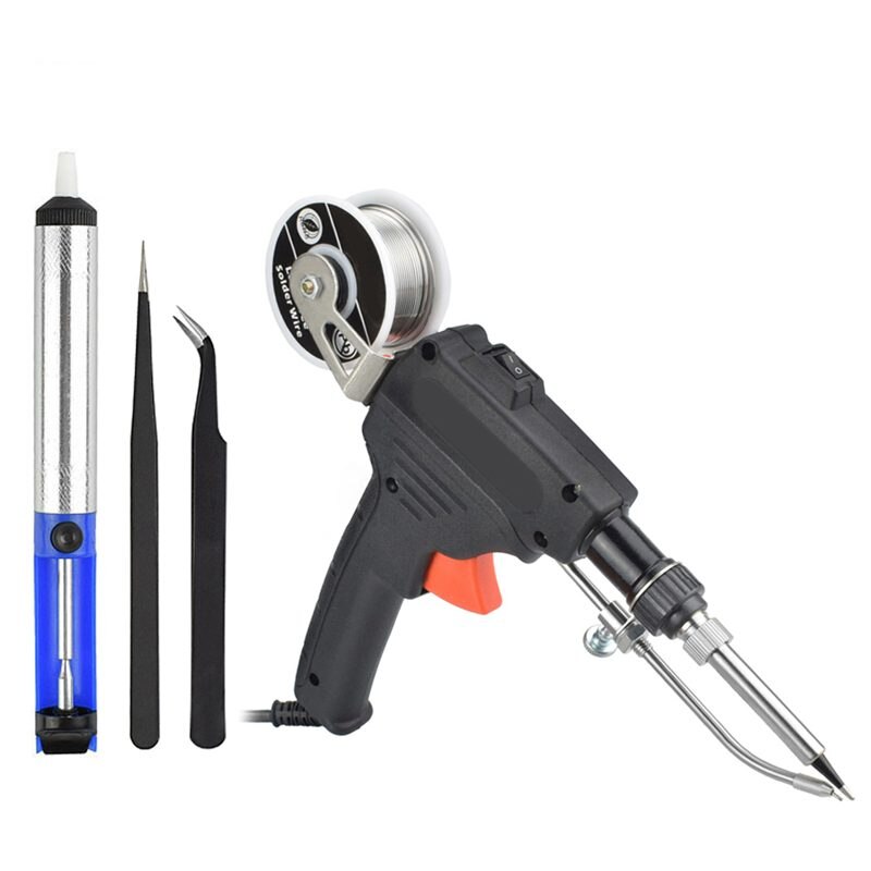 Us Plug 110V 60W Hand-Held Internal Heating Soldering Iron Automatically Send Tin With Power Switch Welding Repair Tool: Black