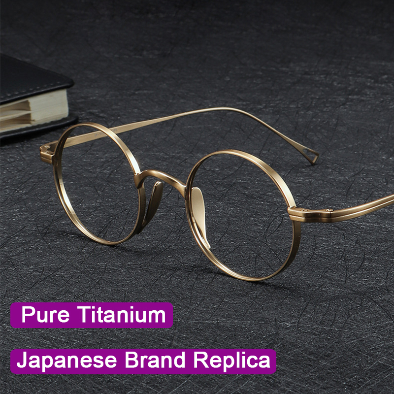 Japanischen Stil Handgemachte Replik retro Runde Brillengestelle KMN99 Männer Reinem Titan Brillen Luxus Anti Blaues Licht Brillen