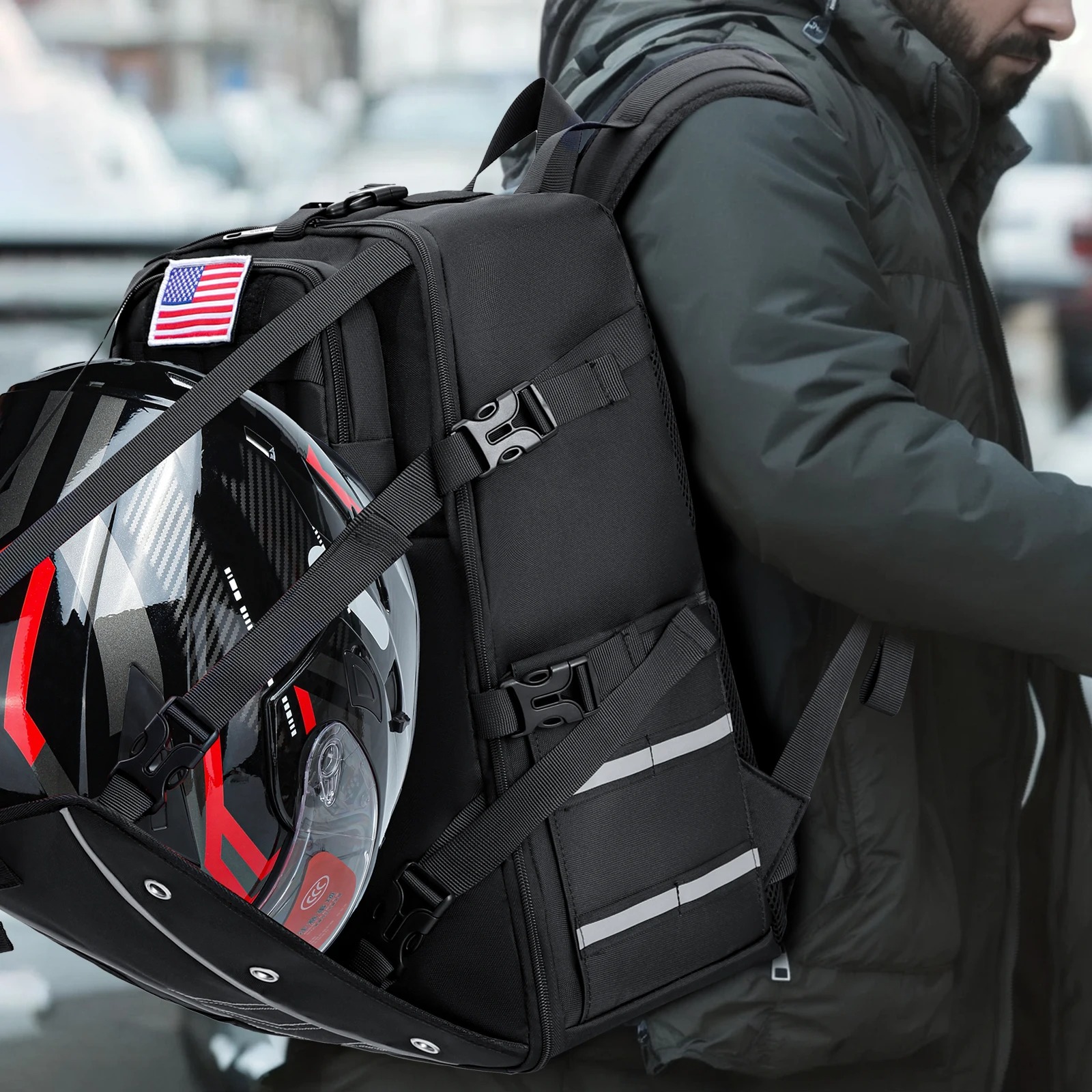 motorhelm rugzak grote capaciteit waterdichte helmhouder fietsen helm rugzak reistas motortas