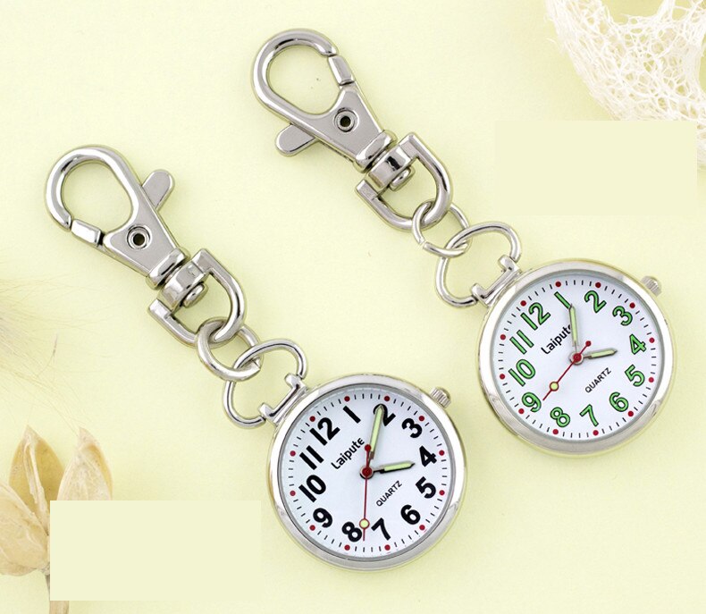 LAIPUTE-reloj de bolsillo de enfermera para hombre y mujer, accesorio de acero inoxidable, plateado, médico, FOB, de cuarzo, analógico, colgante, GL46