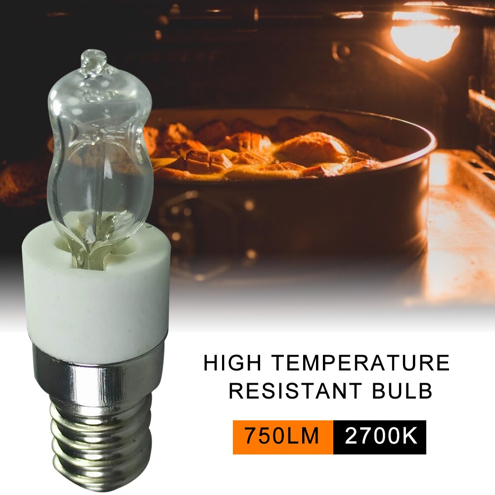 2PCS 40W/50W E14 Oven Light Bulb 110V/220V High Temperature 500℃ Resistant Safe Halogen Lamp Dryer Microwave Bulb