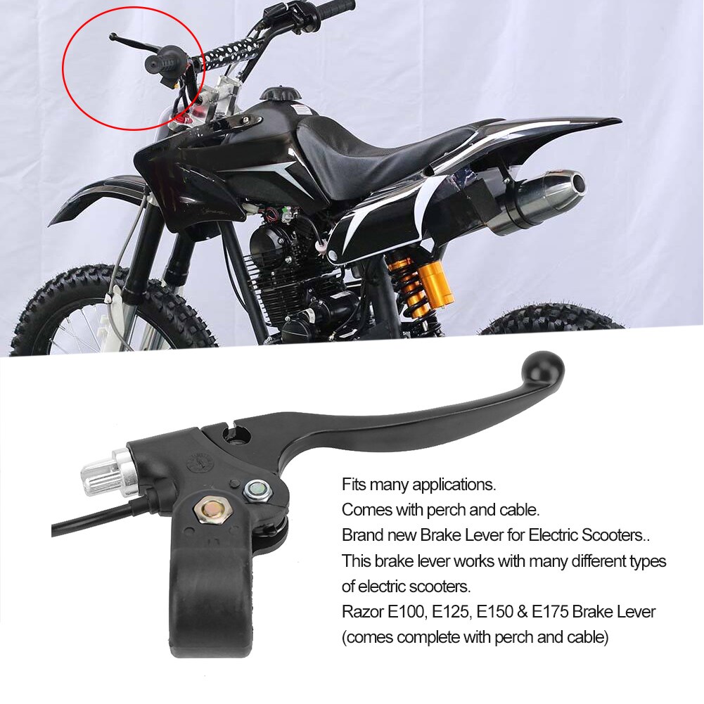 Venstre håndbremsehåndtag med kabel passer til pit mini snavs cykel atv scooter 47cc 49cc motorcykel bremser sort tilbehør