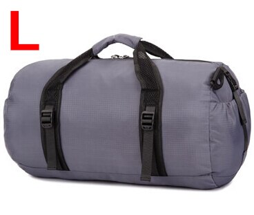 Dobrável de alta qualidade náilon à prova dwaterproof água saco viagem grande capacidade sacos de bagagem dobrável viagem tote saco x175 48% de desconto: L gray