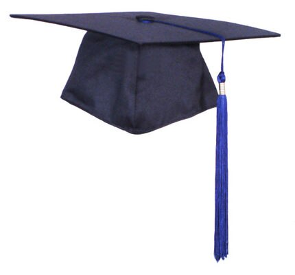 Gorro de graduación mate con borla ajustable para adulto, Unisex, para fotografía, escuela secundaria, universidad, color negro,: Azul