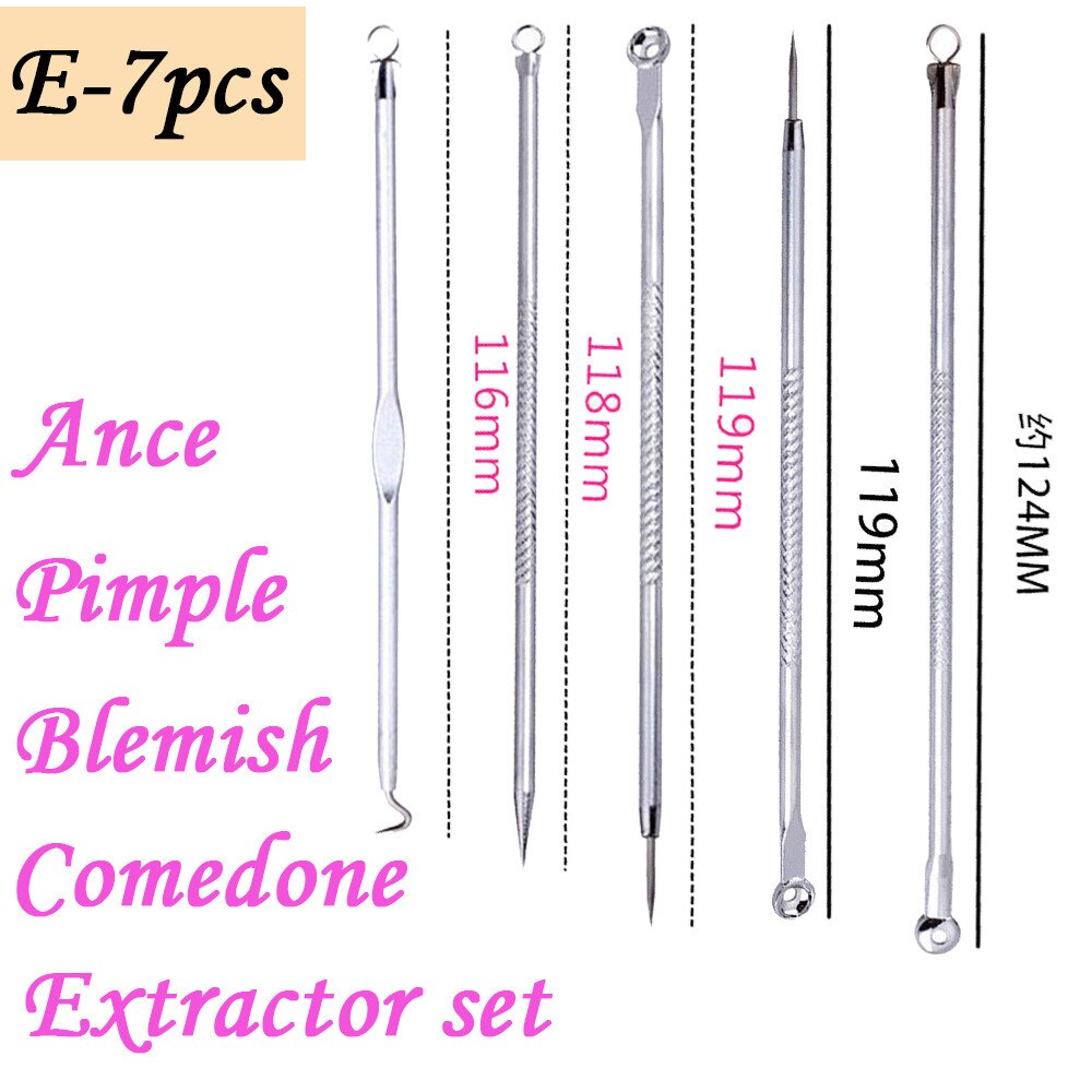 4/5/7/10 Pcs Pimple Blemish Comedone Acne Extractor Tool Blackhead Remover Needles Face Skin Care Tools