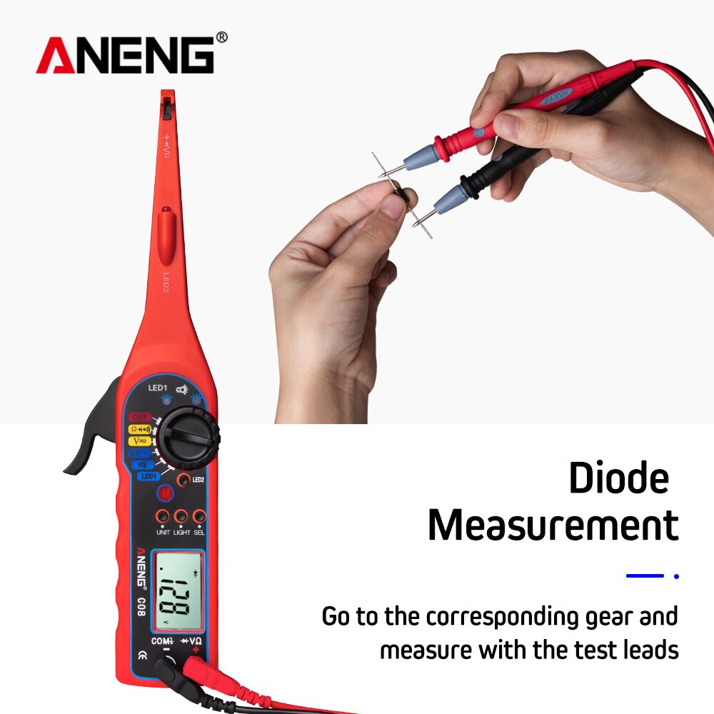 Power Electrical Multi-function Auto Circuit Tester Multimeter Lamp Car Repair Automotive Electrical Multimeter 0V-60V( Screen)