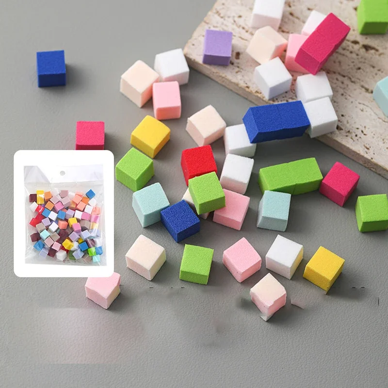 Ensemble d'éponges carrées pour Nail Art, 50 pièces, pinceaux dégradés, de vernis Gel, stylo à saisir, fournitures de manucure 229w: MULTI