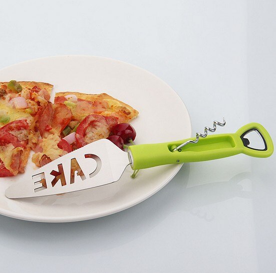 1PC green ABS handle Pizza Knives Stainless Steel cheese knife cheese tools cheese slicer cake cutter KX 172
