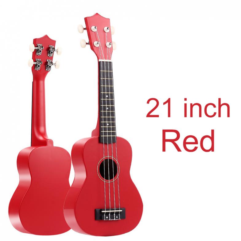 21 Inch Soprano Carbon Fiber Ukulele Colorful Acoustic 4 Strings Hawaii Guitar Instruments for Birthday / Christmas: Red