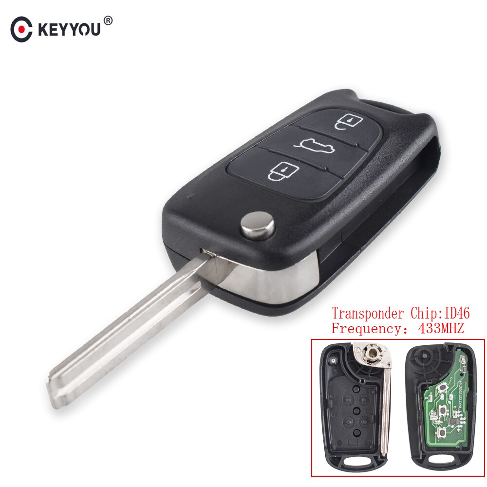 Keyyou 3 Knoppen Afstandsbediening Sleutel Voor Hyundai Yf Sonata Fob 433Mhz ID46 Chip Auto Auto voertuig Alarm Sleutel