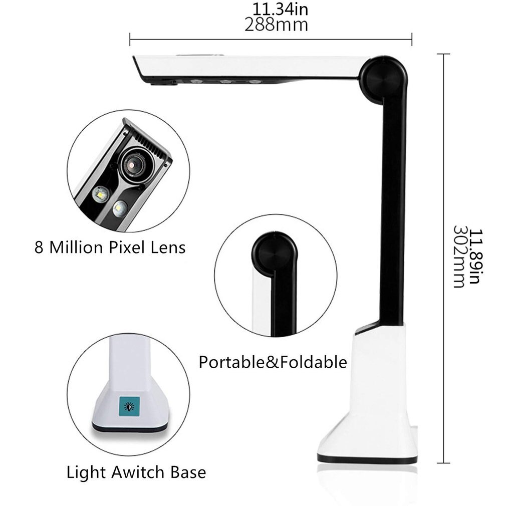 KC5M01 przenośny domowy szybki skaner dokumentów o wysokiej rozdzielczości w czasie rzeczywistym projekcyjny skaner nagrywania wideo