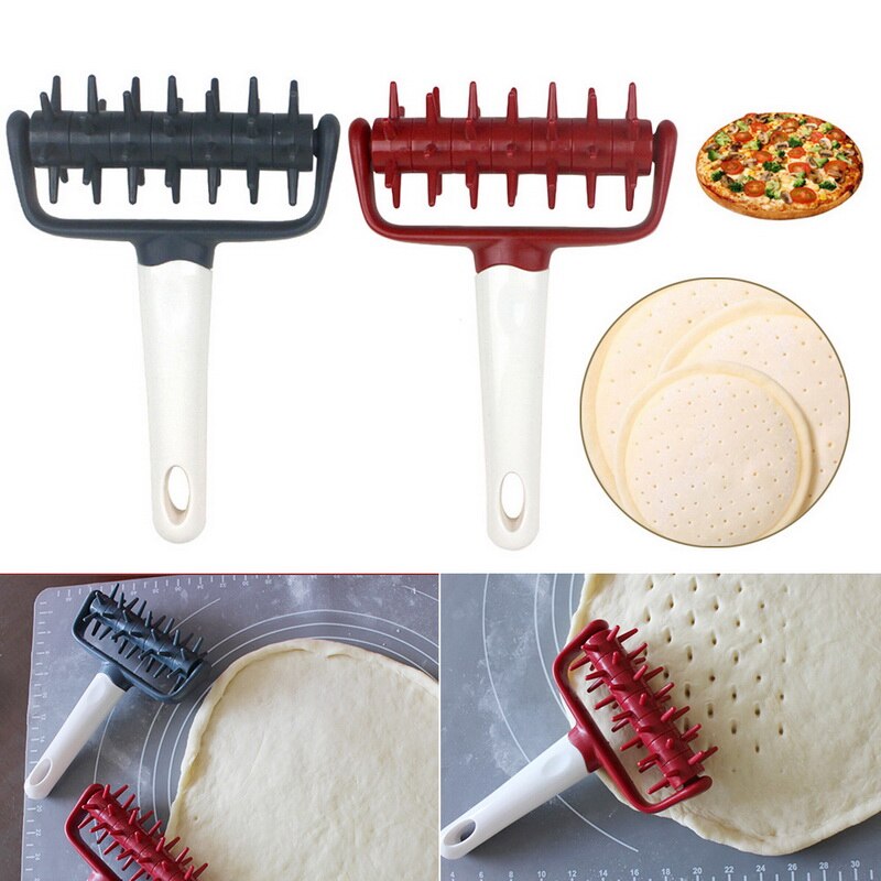 With Spikes Grid Cutter Hole Punch Handheld ABS Pizza Needle Roller Cake Bread Baking Tool Restaurant Bakery Home Kitchen DIY