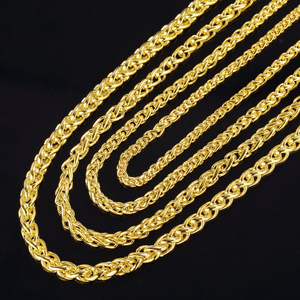 Guld sølv farve rustfrit stål hiphop halskæde 4 størrelse drage køl kæde halskæde til mænd halsløse rock smykker