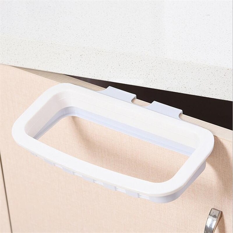 1Pc Kitchen Gadgets Cabinet Door Garbage Bag Shelf Kitchen Tools Rack Hanging Storage Trash Rack Kitchen Accessories Goods B