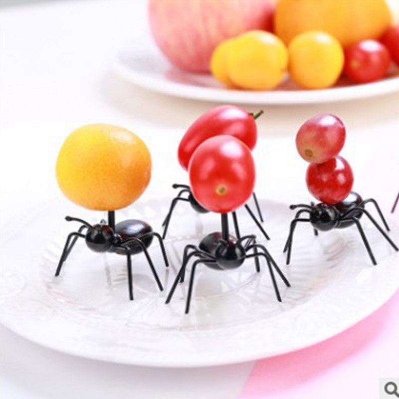 12 Stuks Diy Mini Cos Mier Fruit Vork Plastic Decoratieve Keuken Bar Kinderen Dessert Vork Servies Dier Eten Pick ant Toot