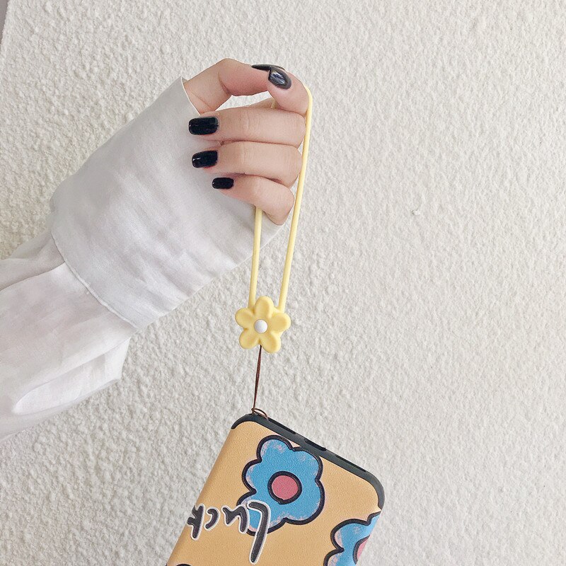 Mignon fleur téléphone Mobile sangles corde bande dessinée sangle cou lanières sangle pour coque de téléphone longue corde Lariat pour chaîne de carte nominative