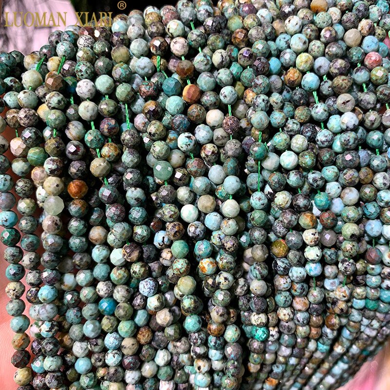 Aaa Ammenda 100% Perle in Pietra Naturale Ametista Quarzo Rosa Tormalina Topazio Sfaccettato Borda per Monili Che Fanno Fai da Te Collana Del Braccialetto: African Turquoise