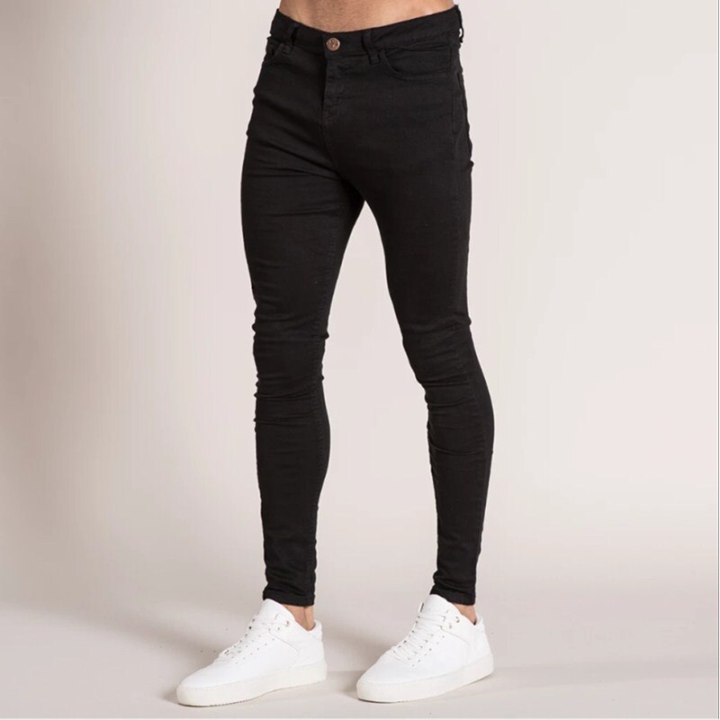 Jeans skinny déchirés 3xl taille pour hommes, style hip-hop décontracté, pantalon en jean extensible, peinture mendiant, grande taille: Noir / Xxxl