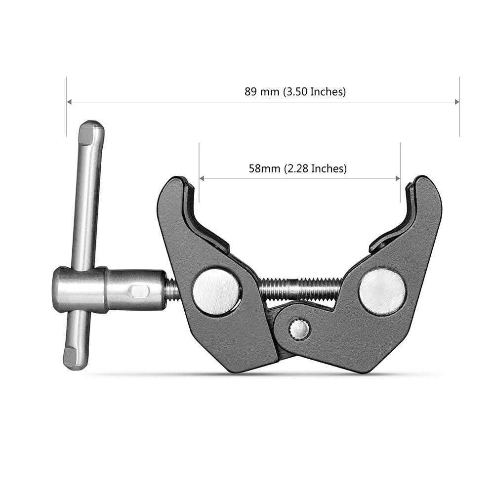 Smallrigスーパークランプと1/4と3/8糸 (2個パック) のための15ミリメートル-44ミリメートルロッド/カメラ/ライト/傘/hhooks/棚-2058