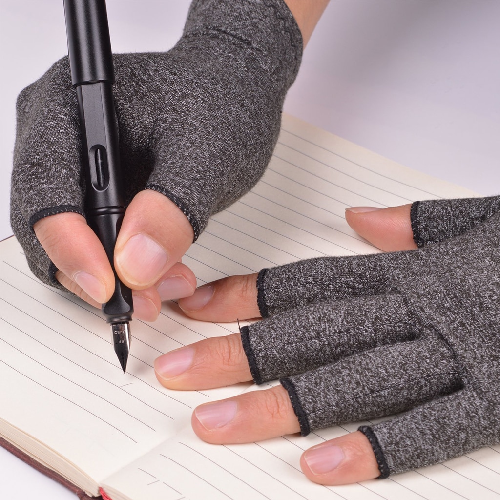 VVVIP Women Men Compression Arthritis Gloves Joint Pain Relief Hand Gloves Half Finger Therapy Wrist Support Open Finger Gloves