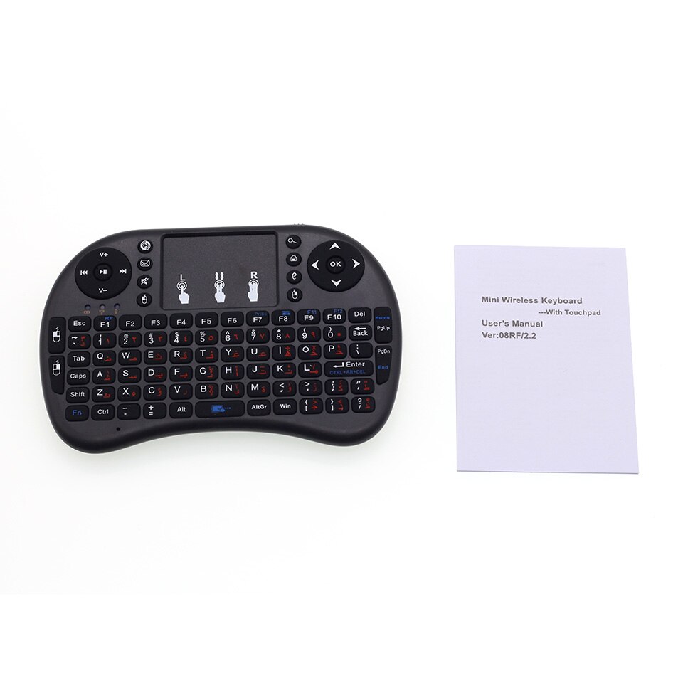 i8 Arabic English Version i8+ 2.4GHz Mini Wireless Keyboard Air Mouse TouchPad for Android TV Box / Mini PC / Laptop