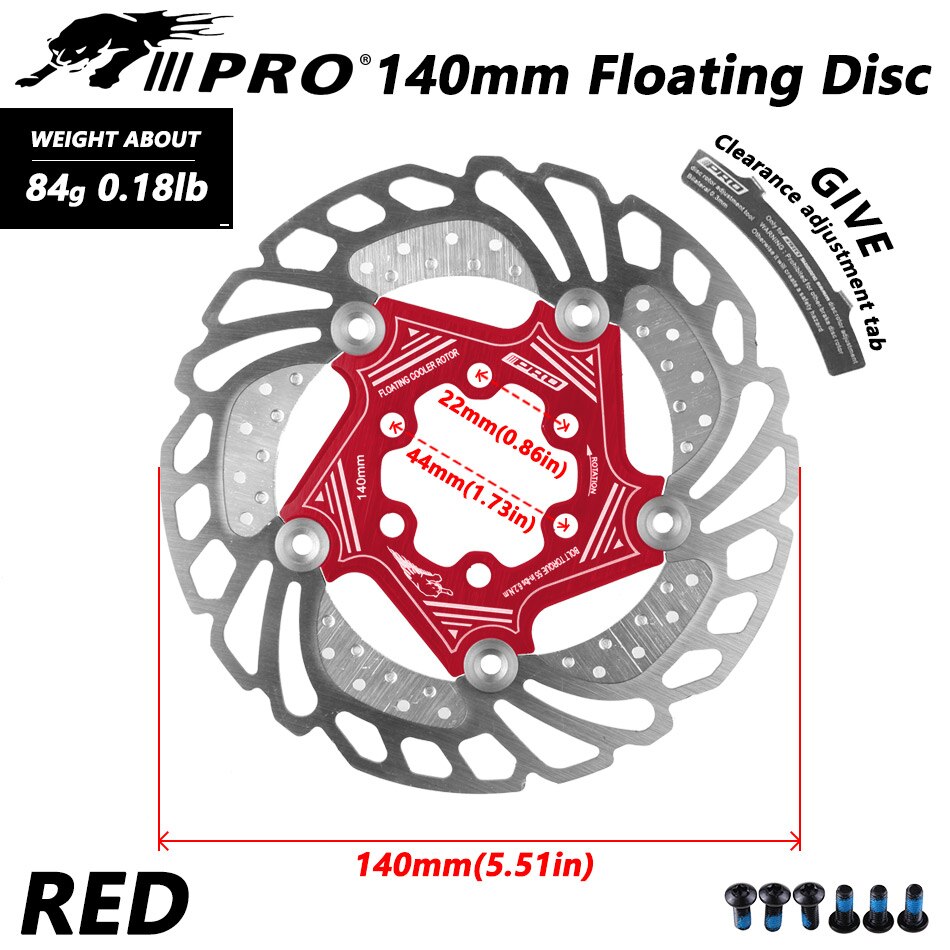 Mountainbike MTB DH 6Zoll 160/180/203mm kühlung Rabatt wärmeableitung Bremsscheibe Unten Hügel schwimm fahrrad bremsscheibe IIIPRO: 140mm rot