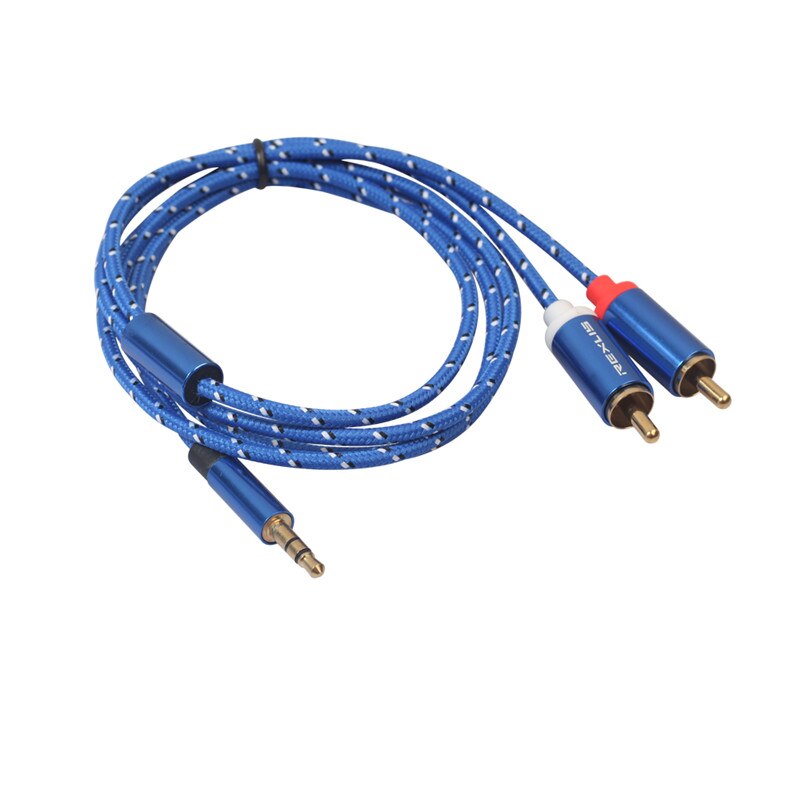 Rca Kabel 3.5Mm Jack Male Naar 2 Rca Male Oortelefoon Aux Audio Splitter Kabel Voor Versterker Telefoon Edifer Thuis theater Hoofdtelefoon: 5m