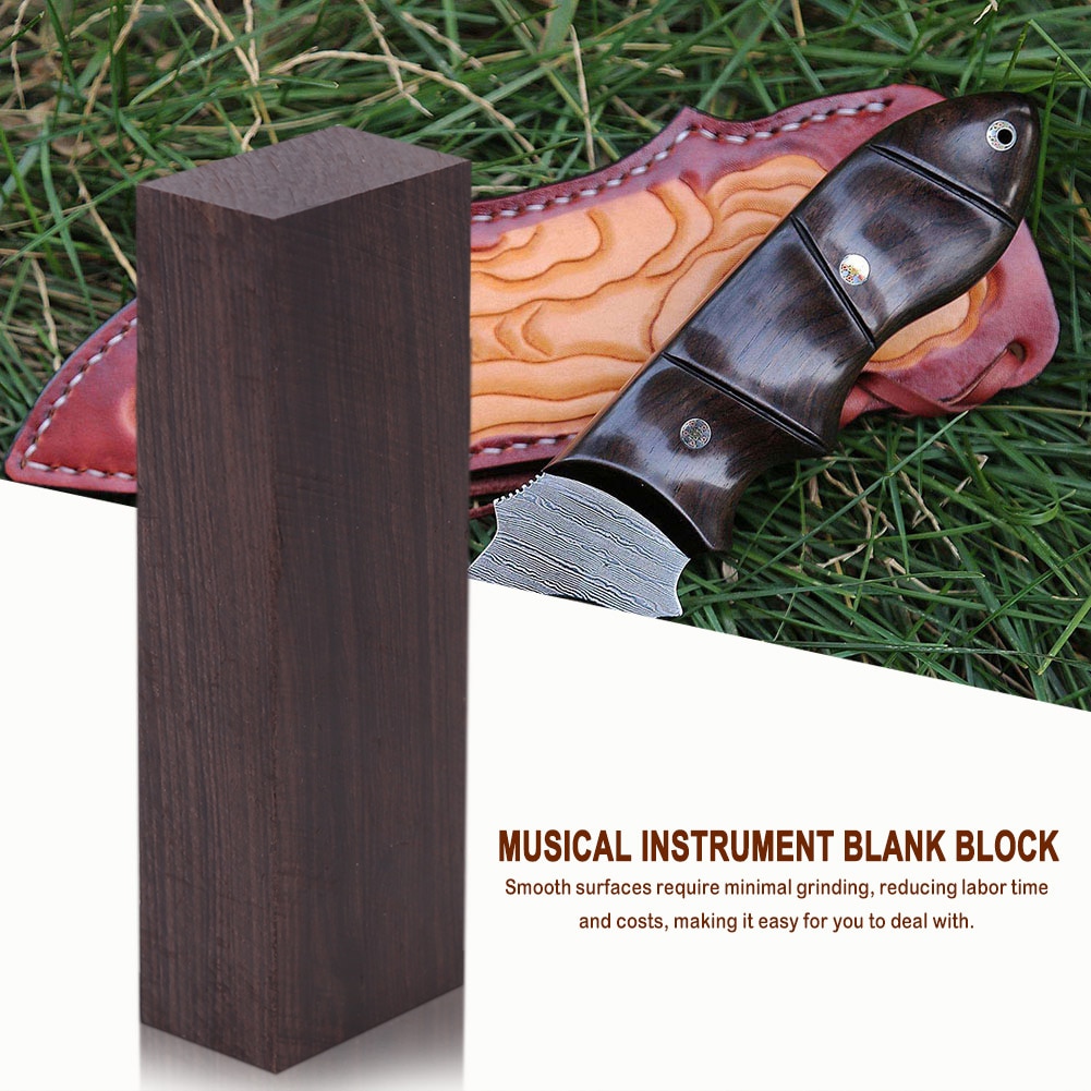 Blackwood Block Wood Grain Ebony Lumber Blanks Handles Timber DIY Craft Wood Handle for Musical Instruments