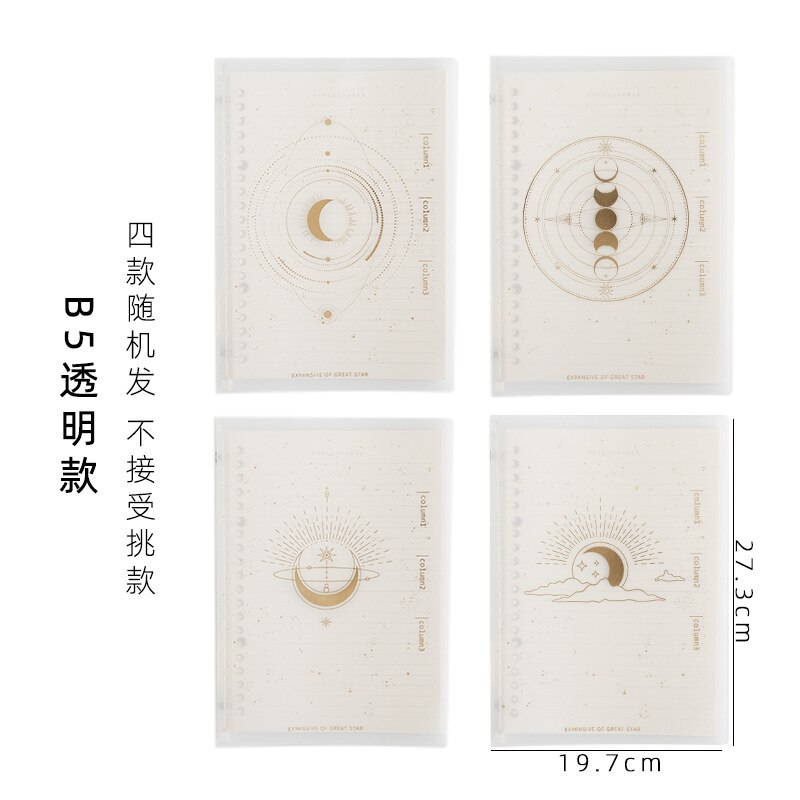 LITZY-Cuaderno de hojas sueltas B5, libreta lateral suave, planificador de diario, cuadernos de línea Horizontal transparente, papelería escolar y de oficina, 20 hojas: B5-3