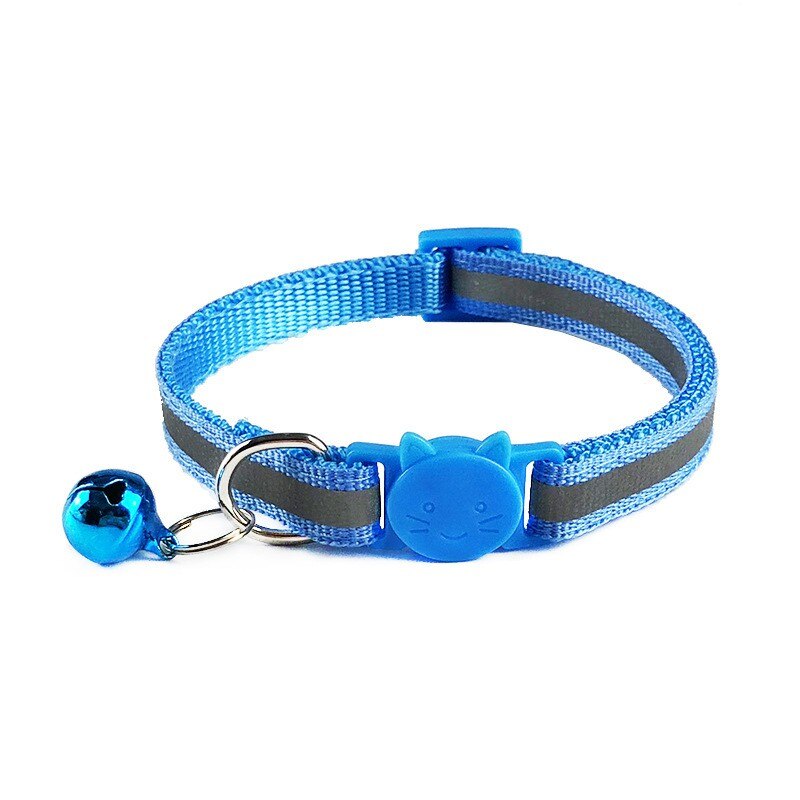 Collar de gato Breakaway con campana, collares reflectantes para gatos collares para mascotas de tamaño Ideal para gatos o perros: Azul