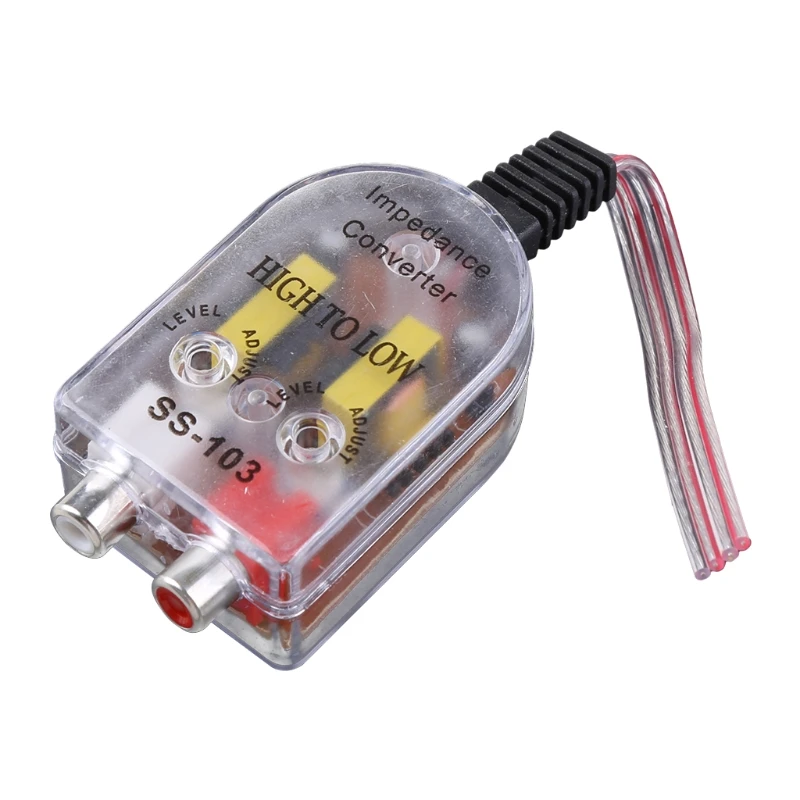 Auto 12V Stereo Hoge naar Lage Lijn RCA Luidspreker Niveau Uitgang Converter Kabel Adapter