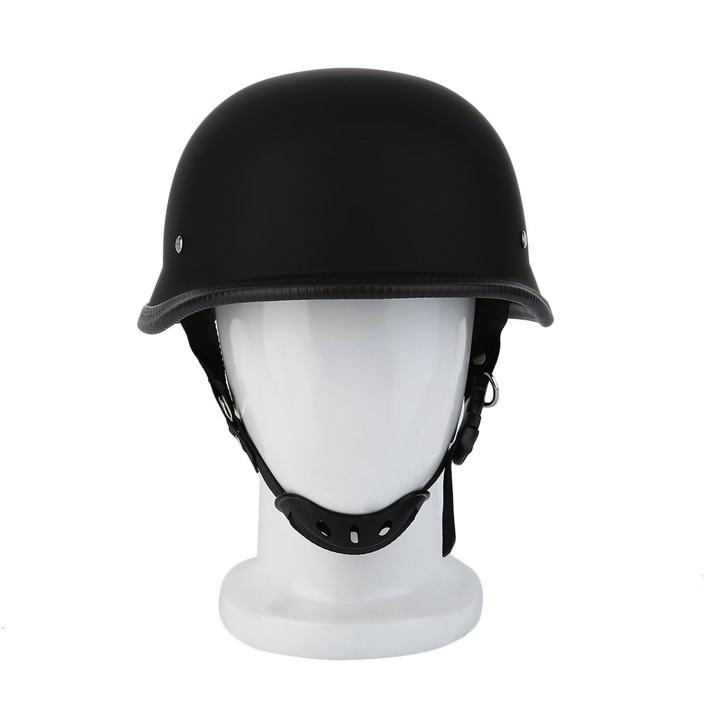 Motorhelm M/L/Xl Matte Zwarte Duitse Stijl Vintage Duurzaam Half Gezicht Duitse Helm Motorhelm