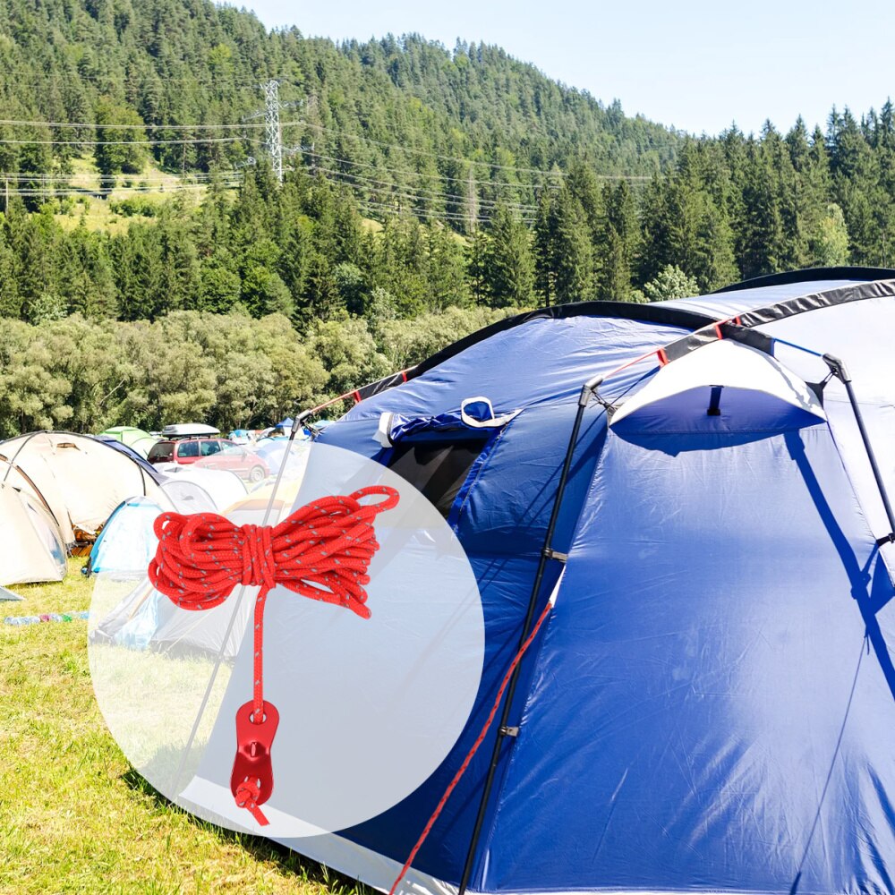 6 pièces 4 mètres Guyline tente corde corde réfléchissante tente cordon avec 2-Eye corde tendeurs pour Camping randonnée sac à dos couleur aléatoire