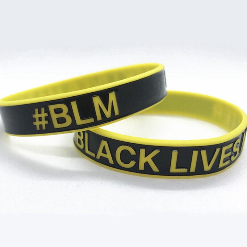 1Pc Black Leven Kwestie Siliconen Polsbandje Black Silicone Rubber Armband & Armbanden Voor Mannen Vrouwen Naam