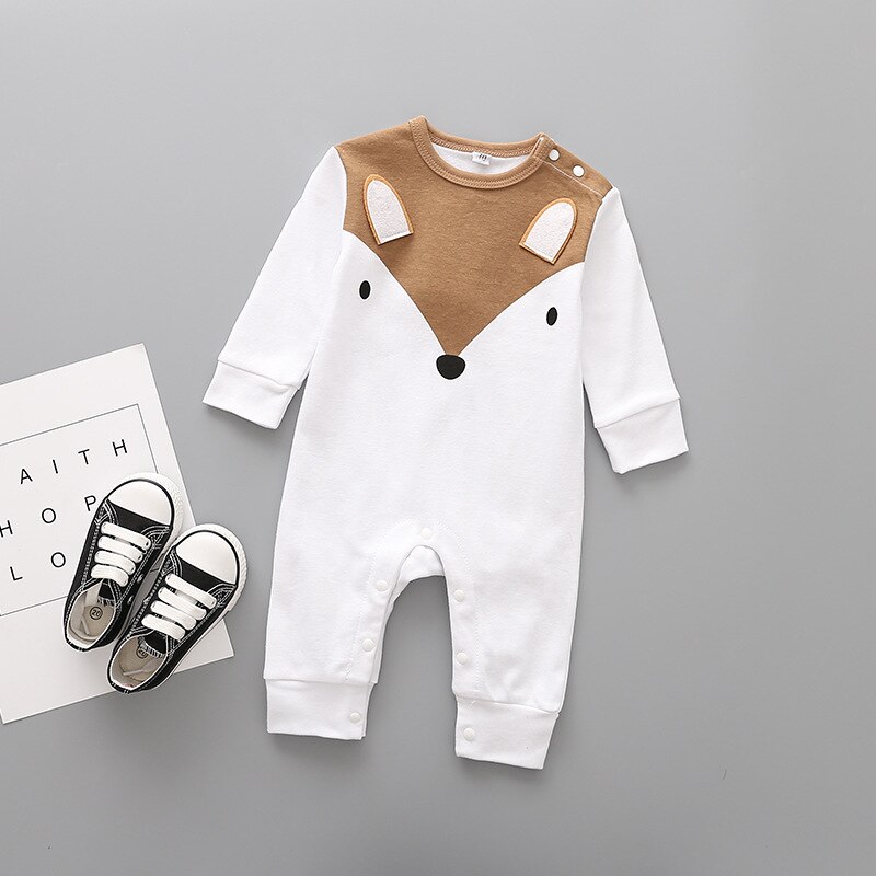 Spädbarnskläder vår höst babybyxor flickor pojkar jumpsuit barn baby nyfödd kläder neonatal långärmad bomull: B / 3m