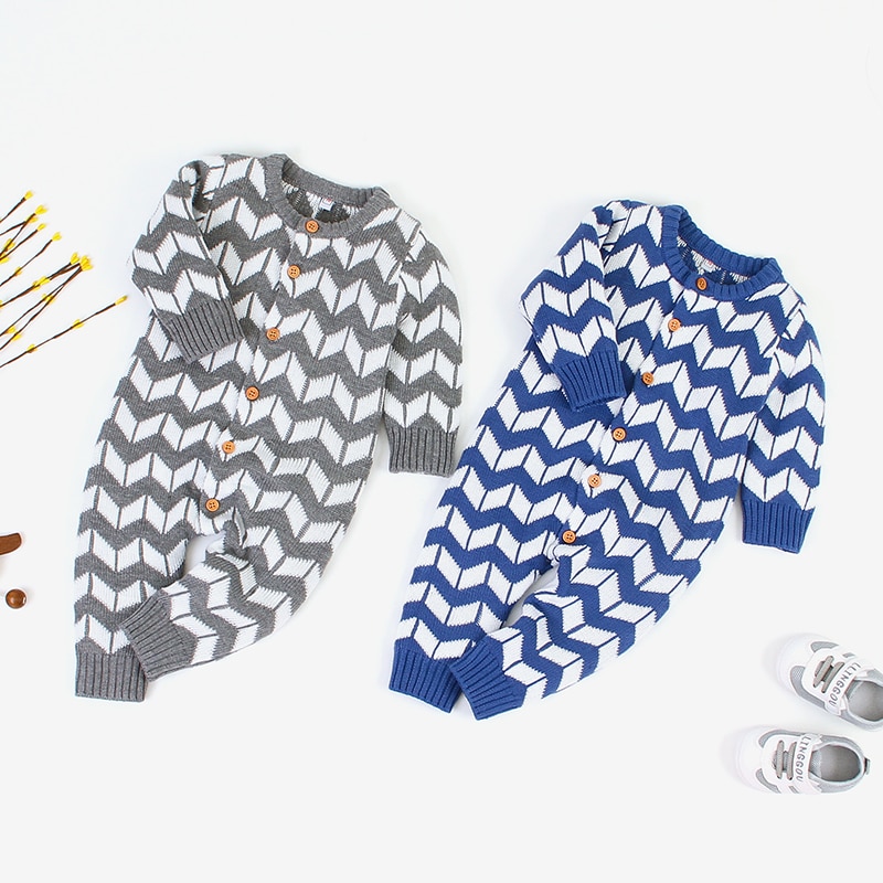 Kids Baby Girl Boy Knitted Romper Unisex Kids Long Sleeve Autumn Winter Jumpsuit Knitwear Infant Boys Girls Clothes