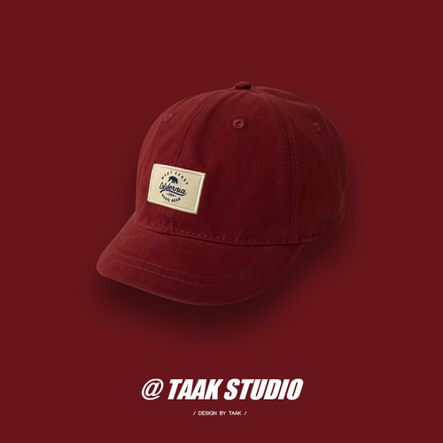 Gorra de béisbol de ala corta para mujer, gorra con visera de ala corta con herramientas Ins de minororía japonesa de verano, para hombre: Borgoña