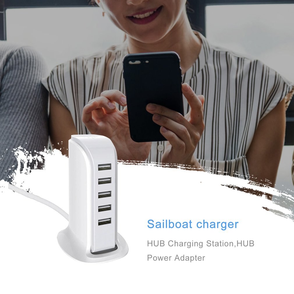 5 Port USB Charger 4A Multi-Port Plug for HUB Charging Station Power Adapter Universal Mobile Phone Desktop Wall Home